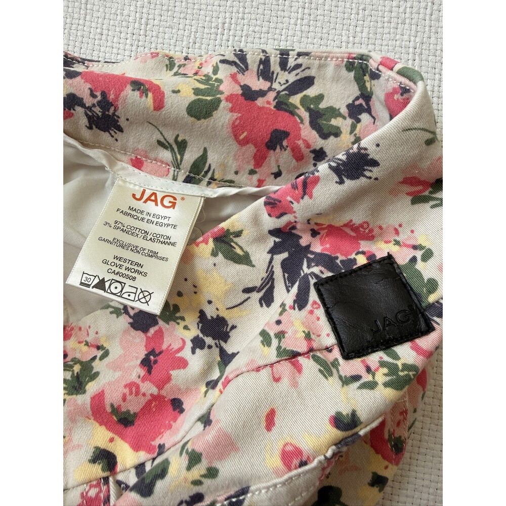 JAG High Rise Slim Ankle Floral Jeggings Womens Size 0 Stretch Jeans Pink - Picture 8 of 9